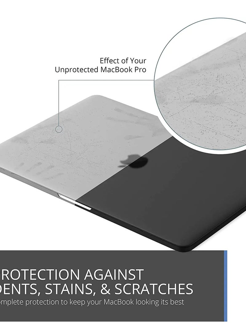 Compatible with MacBook Pro 13 inch Case 2022, 2021, 2020, 2019-2016 M2 M1 A2338 A2251 A2289 A2159 A1989 A1708 A1706 with/Without Touch Bar, Plastic Hard Shell Case Cover--Black - Image 4