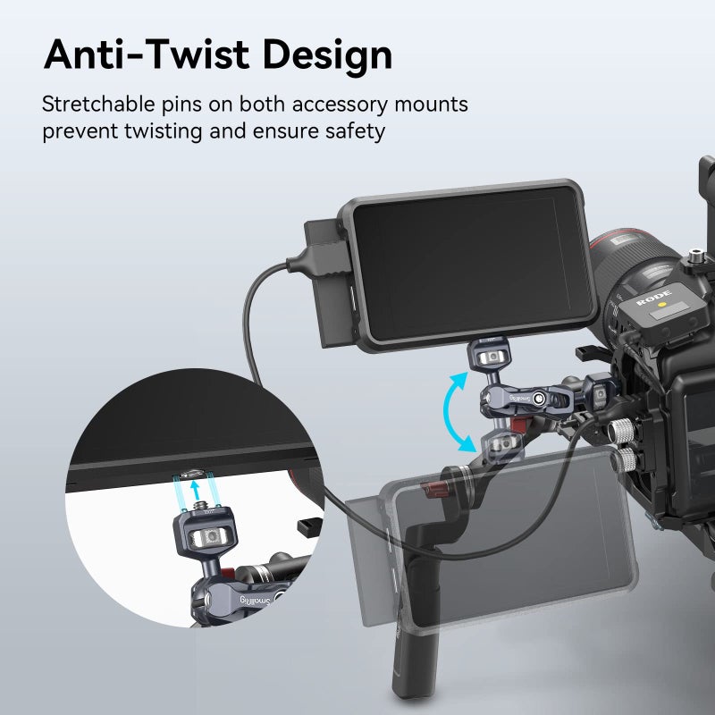 SmallRig Camera Magic Arm, Flexible Articulating Arm with 1/4” Screws, Field Monitor Mount with Dual Ballhead, Aluminum - 3873 - Image 3