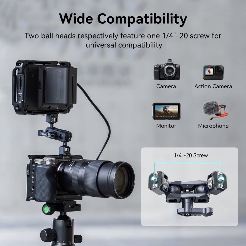 SmallRig Camera Magic Arm, Flexible Articulating Arm with 1/4” Screws, Field Monitor Mount with Dual Ballhead, Aluminum - 3873 - Image 4