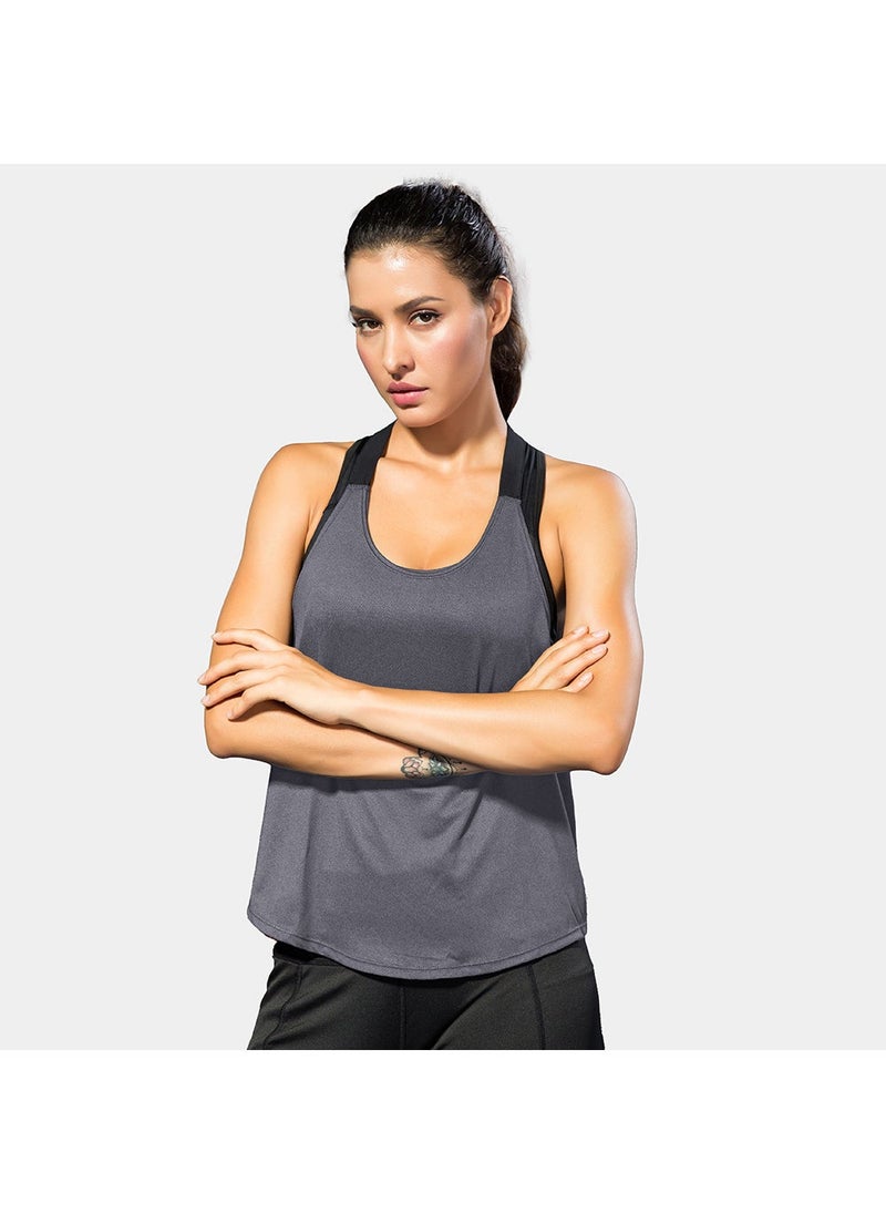 Generic Womens Sports Tank Top Quick-Dry Yoga Running Vest Grey 