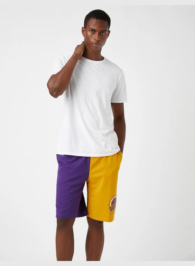 KOTON Rhino Printed Basketball Shorts