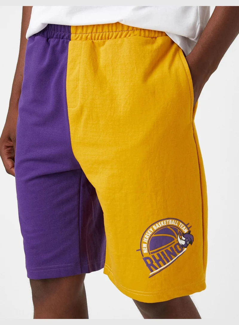 KOTON Rhino Printed Basketball Shorts