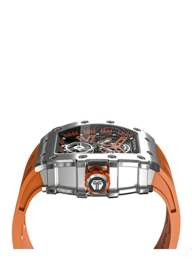 TSAR BOMBA - Men's Automatic Orange Silicone Sapphire Crystal Watch TB8208A-18 - 43mm - Image 1