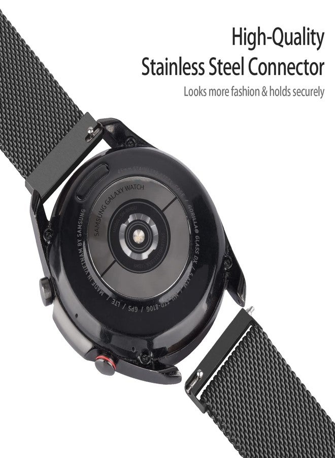 اي كي سوار معدني من AK لساعة Amazfit Bip 6/5، وسوار Amazfit GTR 4/ 3 Pro / 3 / 2e / 2 / GTR 47 مم، وحزام مغناطيسي شبكي من الفولاذ المقاوم للصدأ مقاس 22 مم لساعة Amazfit Bip 6/5 للرجال والنساء (أسود) - Image 4