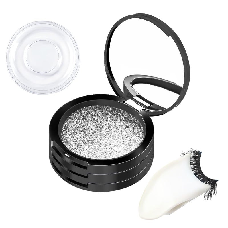 JYHi 3 Layers Eyelash Storege Box with Mirror Circle Eyelash Holder Case with Lashes Trays & New Lash Clip Applicator Eye Makeup Tool for Women Girls Travel Case - Image 2