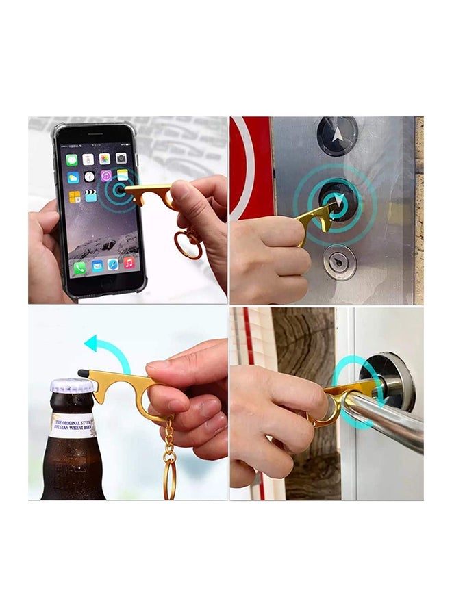 NIBEMINENT 2-Piece Hand Brass Stylus Keychain Tool Gold/Black 7cm - Image 2