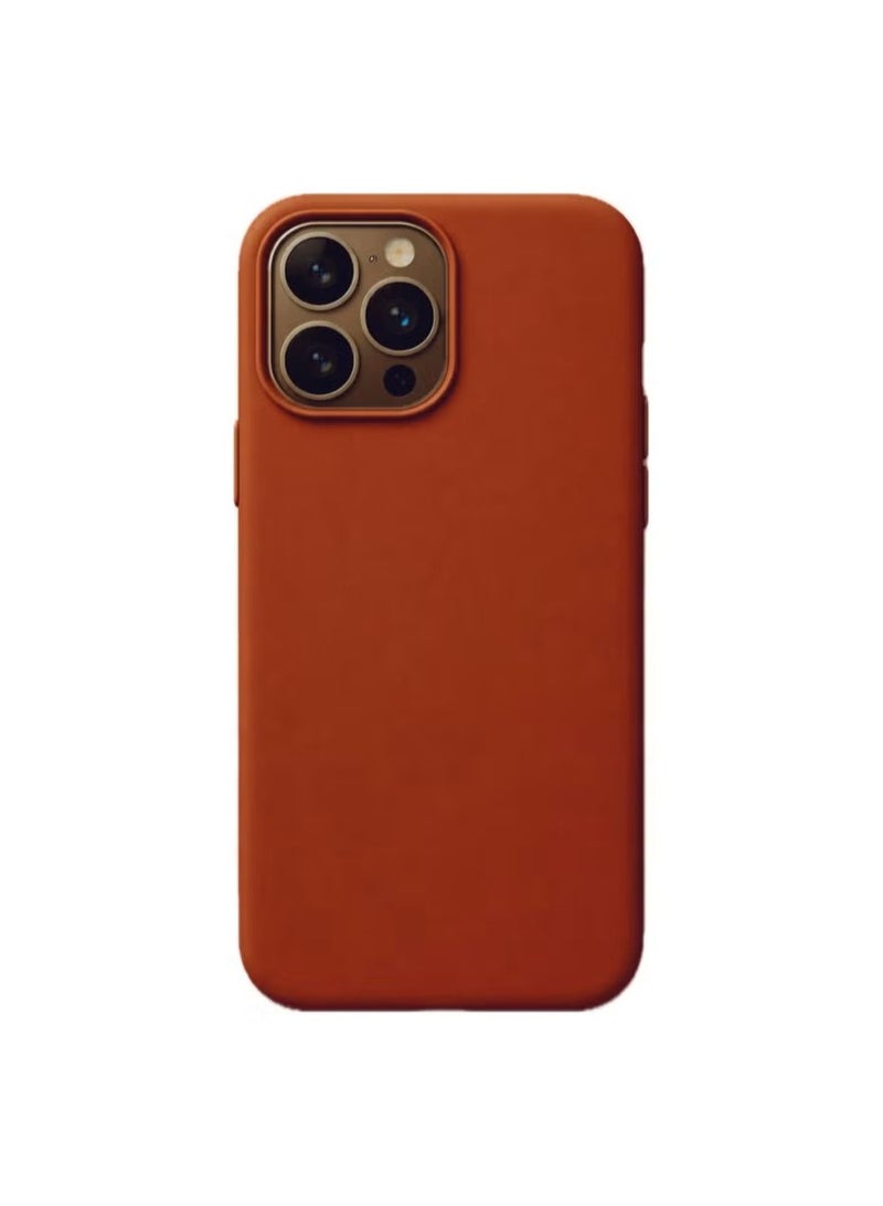 general Ultra-Slim Liquid Silicone Case for iPhone 16 Pro | Premium Soft-Touch Protective Cover with Internal Microfiber Lining & Enhanced Camera Protection – Burnt Orange - Image 3