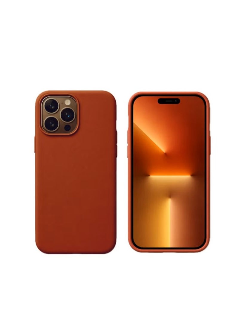 general Ultra-Slim Liquid Silicone Case for iPhone 16 Pro | Premium Soft-Touch Protective Cover with Internal Microfiber Lining & Enhanced Camera Protection – Burnt Orange - Image 2