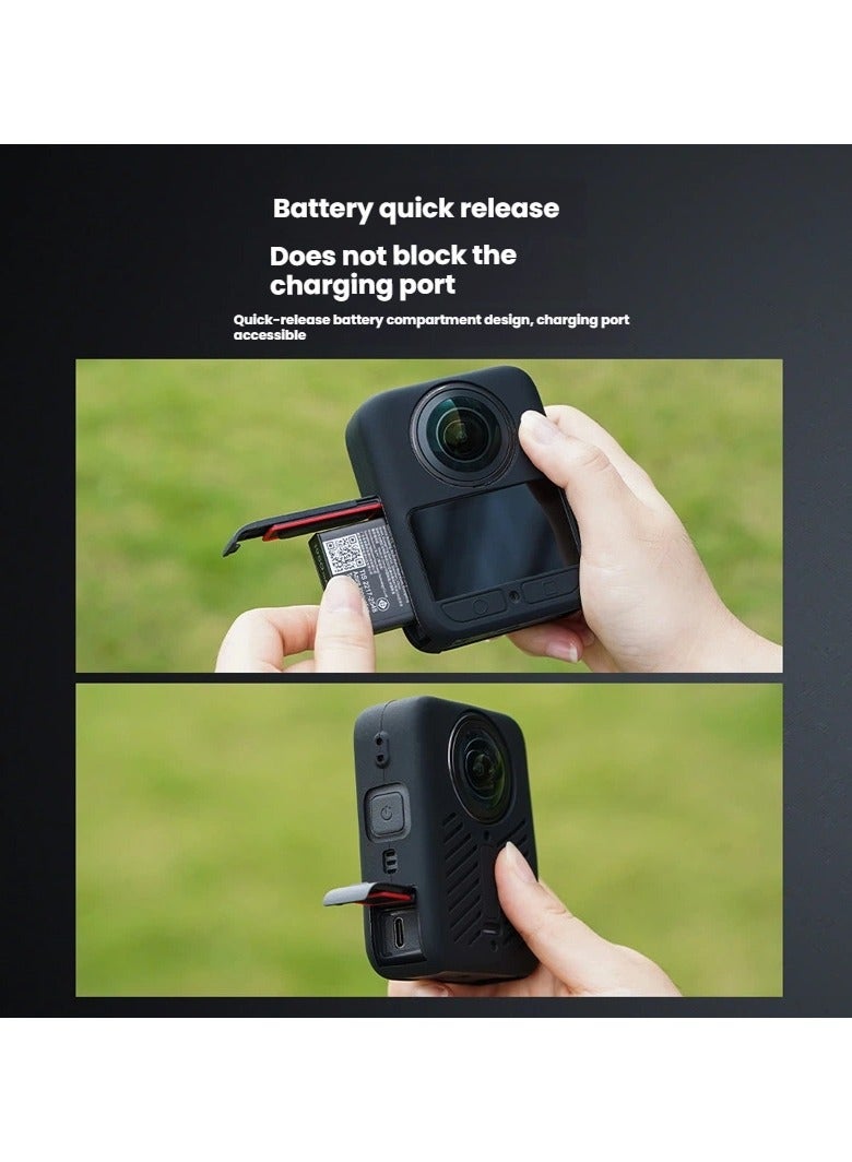 general For DJI OSMO 360 Sports Camera Accessory Kit Body Silicone Case + Lens Shield - Image 2