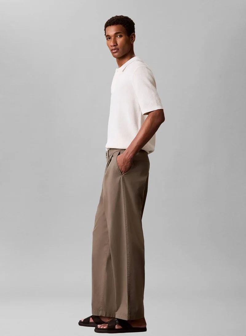 Calvin Klein Jeans Dusty Olive Comfort Cotton Relaxed Chino Trousers for Men | Best Price UAE