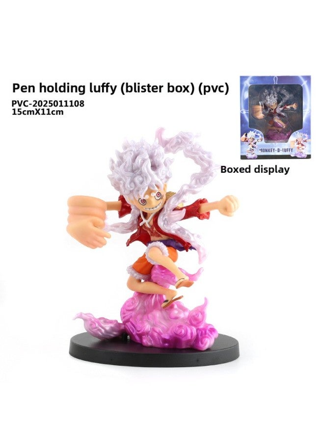 One Piece Gk Nika Luffy's Fruit Of All Hands Holding Yellow Ape Sixth Edition 2.0 Statue Boxed Figure-Color:Luffy Holding Pen (bag) (pvc)  - Image 3
