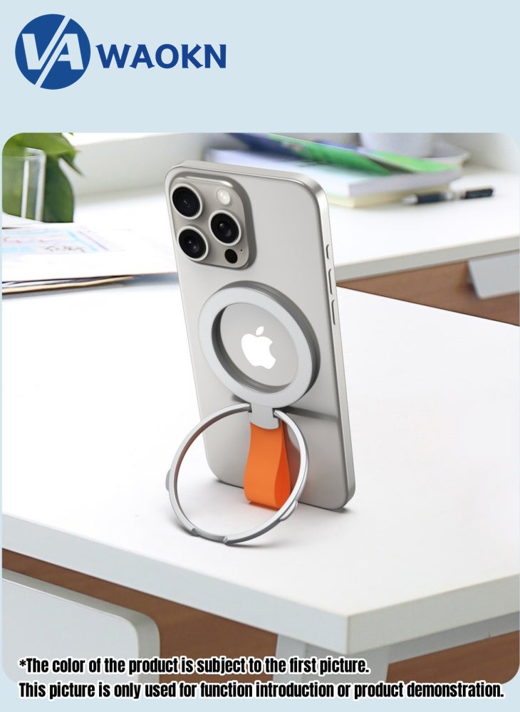 WAOKN Latest Foldable Magnetic Attraction Phone Stand Mobile Phone 360 Degree Rotatable MultiFunctional Anti Slip and Stable Metal Shaft Ultrathin Phone Holder Suitable for Multiple Scenarios  - Image 4