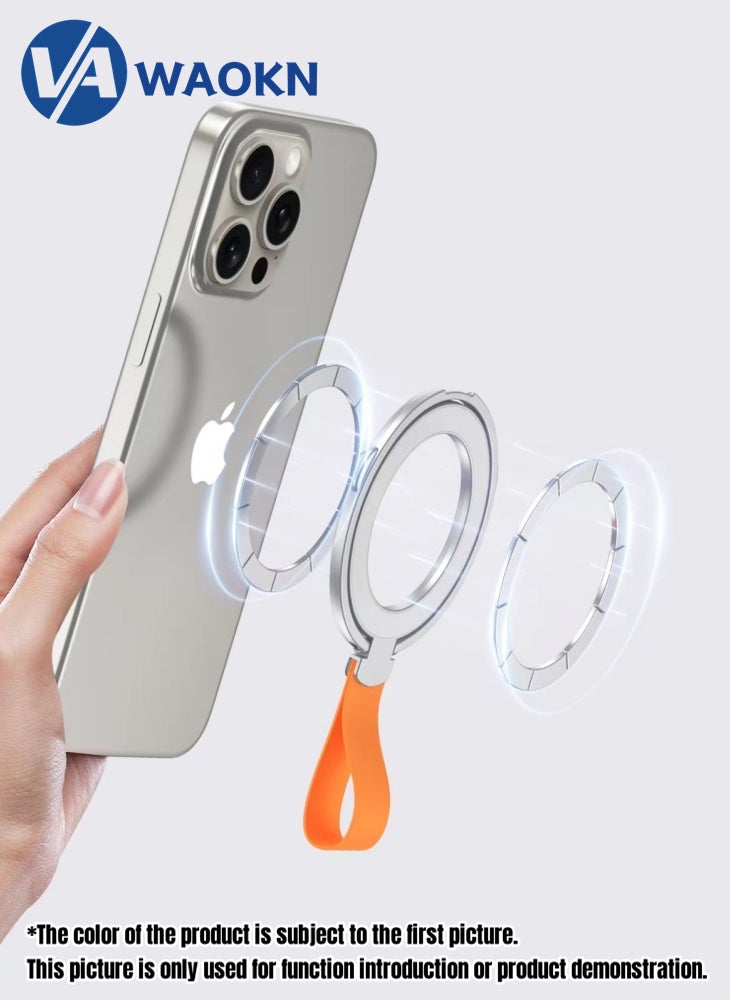 WAOKN Latest Foldable Magnetic Attraction Phone Stand Mobile Phone 360 Degree Rotatable MultiFunctional Anti Slip and Stable Metal Shaft Ultrathin Phone Holder Suitable for Multiple Scenarios  - Image 5