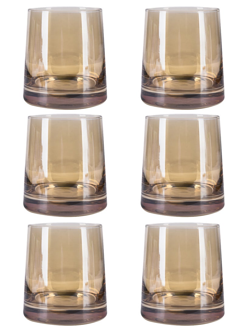 6-Piece Transparent 250Ml Trapezoid Glass Coffee Cups – High Borosilicate Brown Drinking Glasses For Coffee, Beverage & Daily Use - Image 1