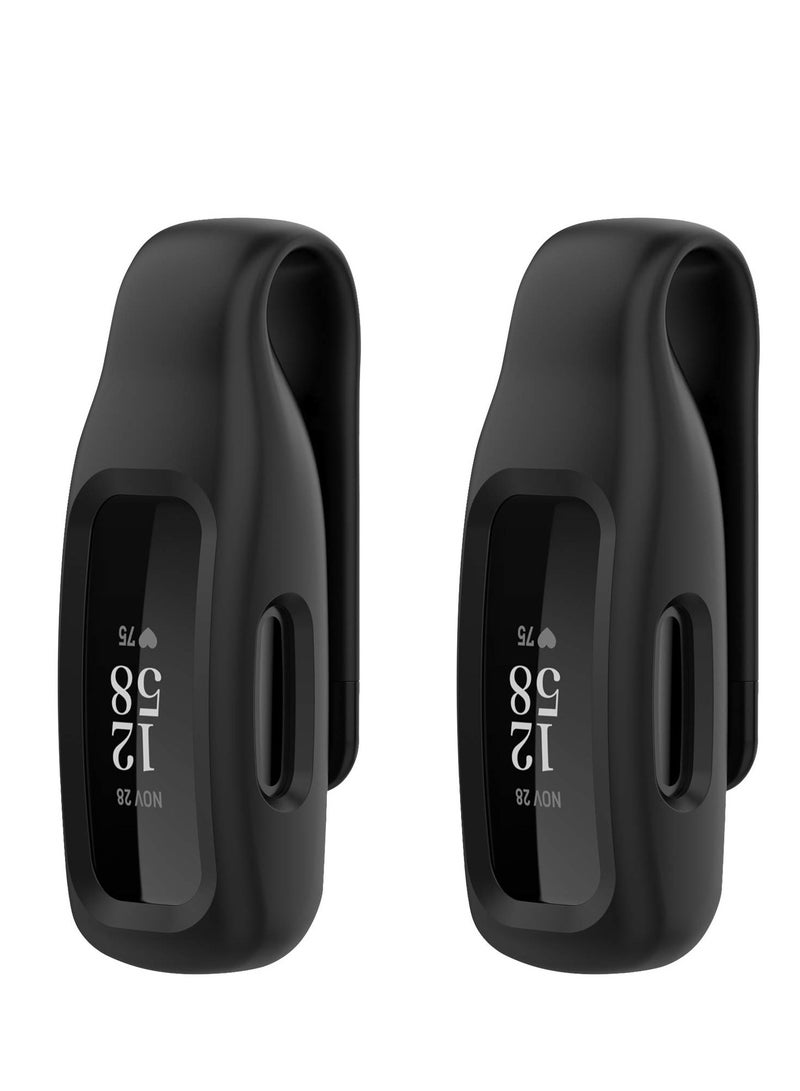 SOLARAE مشابك سيليكون بلون صلب لساعة فيتبيت إنسباير 2 - غلاف متين مع ورقة فولاذية متوافقة لمشابك فيتبيت إنسباير 2