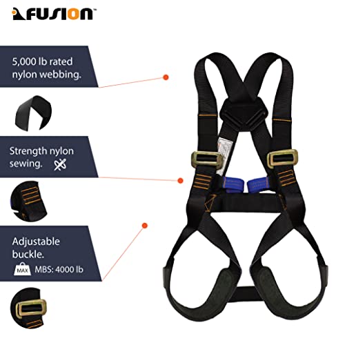 Fusion Climb Full Body Harness Black, Warrior Kids, KH-201A-C-BLK - Image 3