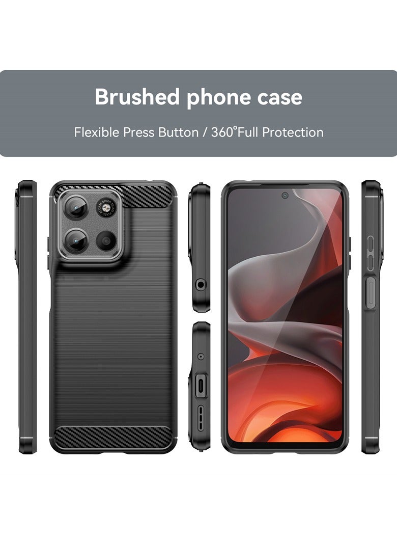 general Brushed Carbon Fiber Shockproof Case For Motorola Moto G15 - Black - Image 2