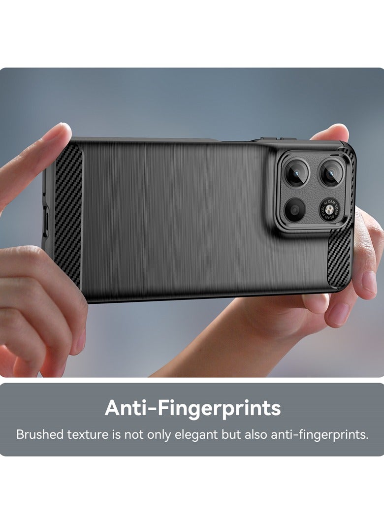 general Brushed Carbon Fiber Shockproof Case For Motorola Moto G15 - Black - Image 3
