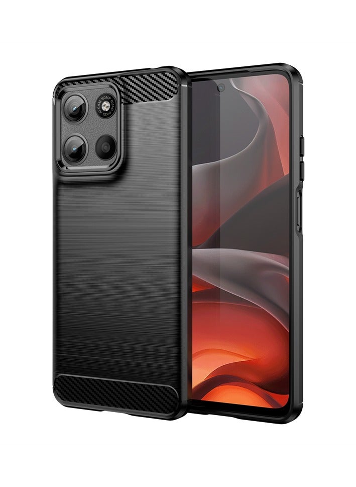 general Brushed Carbon Fiber Shockproof Case For Motorola Moto G15 - Black - Image 1