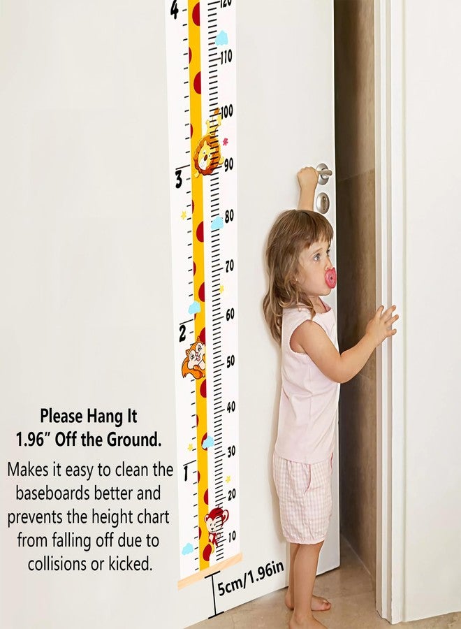 DOOLMIN Baby Height Growth Chart, Canvas Height Measuring Chart for Kids Child Toddler Boys Girls, 79" x 7.9" Hangable and Removable Waterproof Wood Ruler for Wall Room Nursery Décor(Giraffes) - Image 2