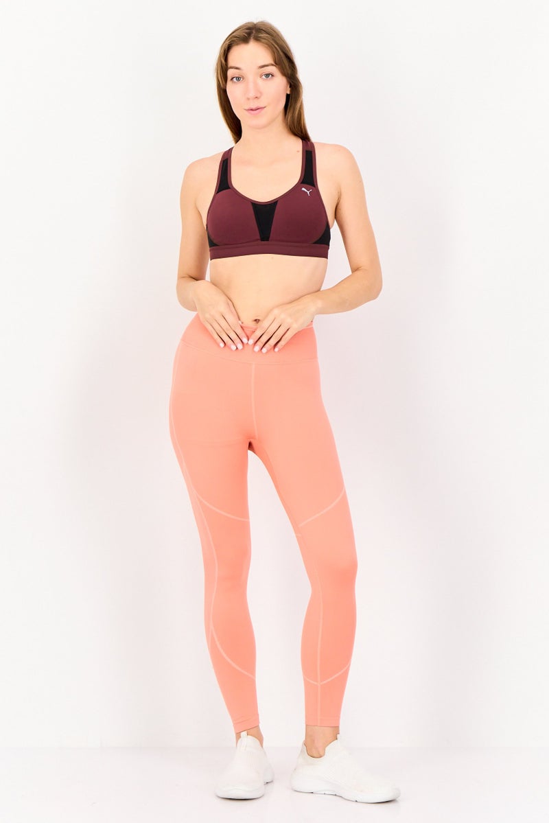 PUMA Women Padded Sportswear Fit Training Bra, Maroon - Image 4