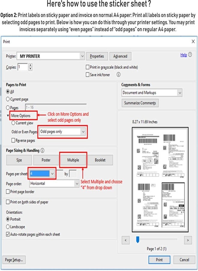 Securement Easyship Matt Sticky Labels (A4 Size Sheet with 4 Pre-Cut Labels Per Sheet) - Suitable for Inkjet Printers (200 Sheets) - Image 4