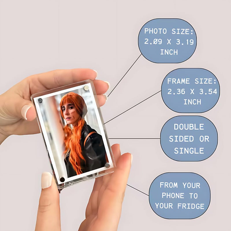 GIFTODAY Acrylic Fridge Magnetic Photo Frames with Double Sided Refrigerator Magnet Personalized Picture Frame Fridge Photo Frame Clear Display Frameless Set of 4 Fridge Magnet Size 236 x 354 Inch - Image 4