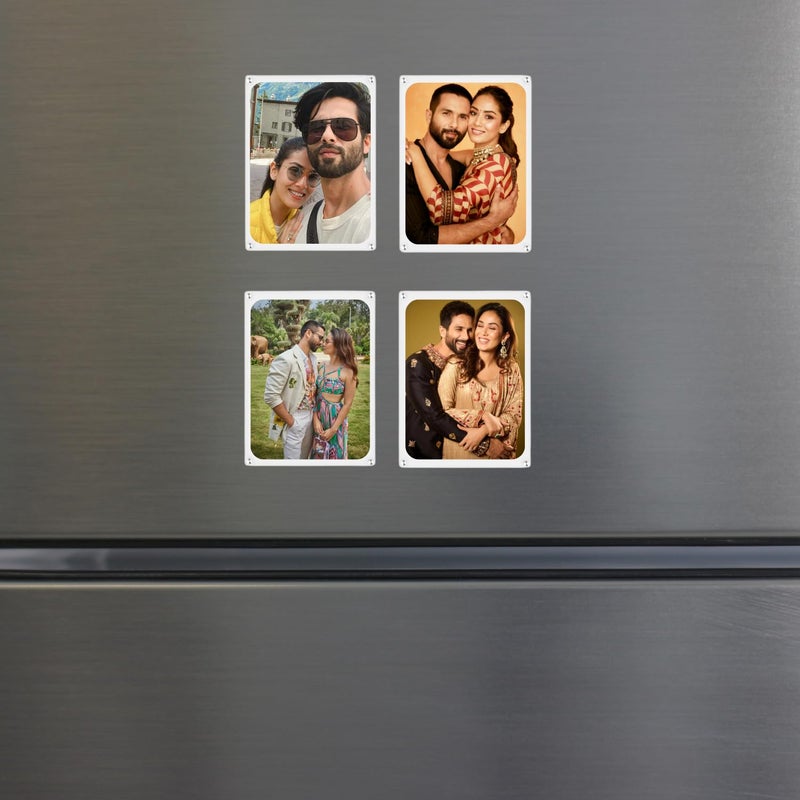 GIFTODAY Acrylic Fridge Magnetic Photo Frames with Double Sided Refrigerator Magnet Personalized Picture Frame Fridge Photo Frame Clear Display Frameless Set of 4 Fridge Magnet Size 236 x 354 Inch - Image 2