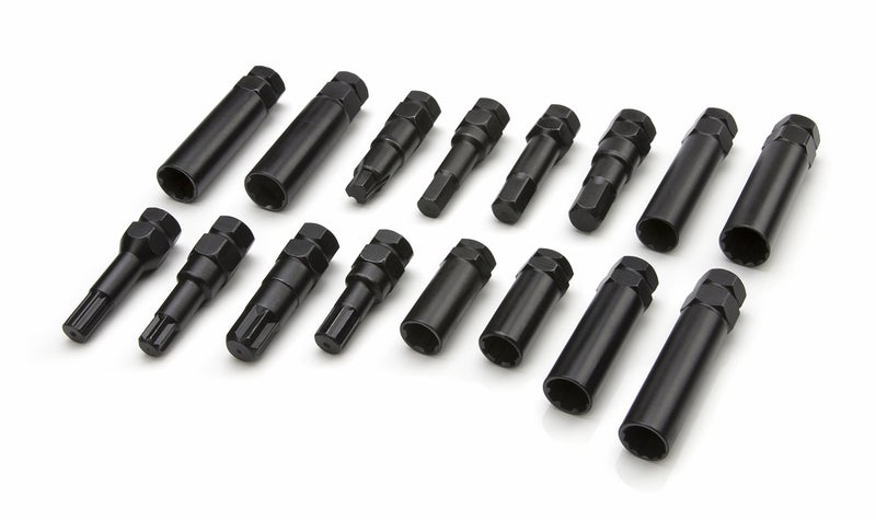 Steelman Pro - 78537 16-Piece Locking Lug Nut Master Key Set for Auto Mechanics Variety of Spline Star and Hex Style Keys Thin-Walled/Extra-Long Lug Keys to Prevent Damage to Wheels Double-Hex Heads - Image 2