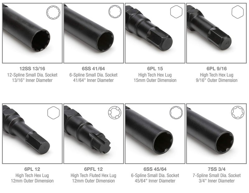 Steelman Pro - 78537 16-Piece Locking Lug Nut Master Key Set for Auto Mechanics Variety of Spline Star and Hex Style Keys Thin-Walled/Extra-Long Lug Keys to Prevent Damage to Wheels Double-Hex Heads - Image 4