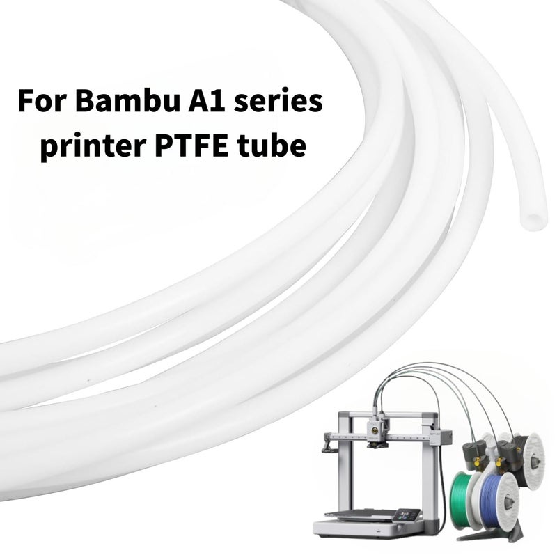 أنبوب PTFE لطابعة Bambu ثلاثية الأبعاد 157 48 بوصة أنبوب PTFE رمادي القطر الداخلي 2.5 مم القطر الخارجي 4 مم متوافق مع AMS X1 X1C P1P P1S A1 A1 Mini - Image 1