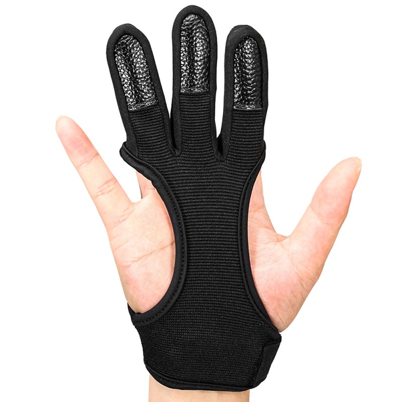 Mumian Archery Gloves M: Lightweight Sweat-Absorbent Stretch Fabric - Anti-Slip Cowhide Leather Pad Adjustable Fastener Straps for Archery Enthusiasts Outdoor Shooting Practice - Image 1