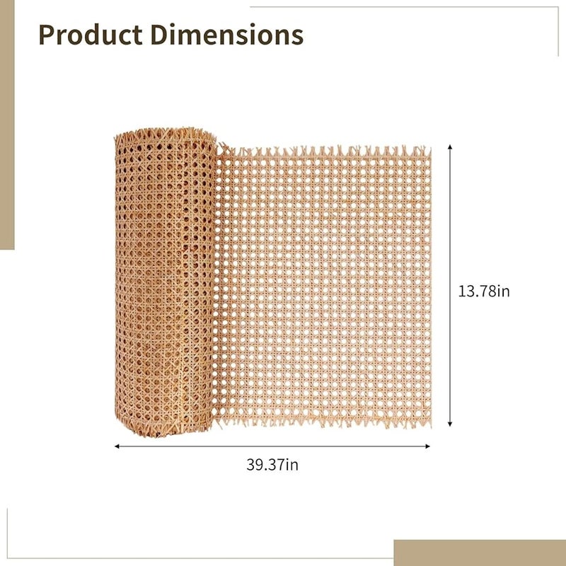 شبكة سلة بني PE منسوجة 13.8 × 3.3 قدم شبكة سداسية لترميم الأثاث - Image 5