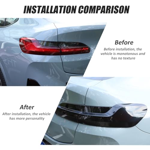 JONKOKO عدسة مصباح الذيل الخلفي الأسود ABS مجموعة مصابيح الذيل متوافقة مع BMW X4 G02 X4 M 2019-2025 غطاء حماية خارجي لمصابيح الذيل الملحقات - Image 2