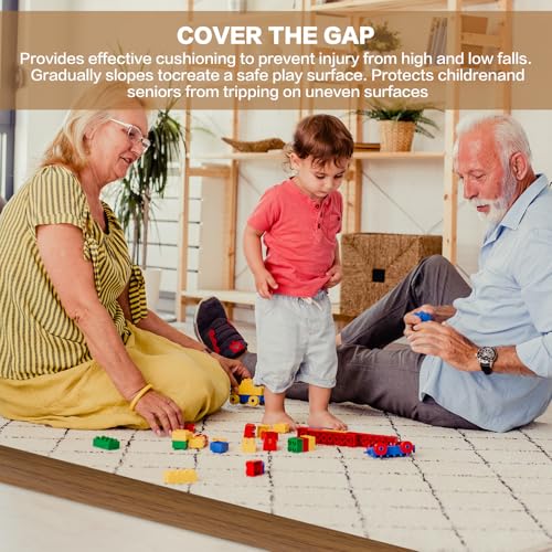 DBHXXMB-HH Floor Transition Strip Vinyl Door Threshold Ramp Self Adhesive Carpet Edging Strip Doorway Edge Trim, Overlap Edge Reducer for Laminate Carpet, Floor, Tile (Orange Oak, 1/5" to 2/5", 3.3Ft) - Image 5