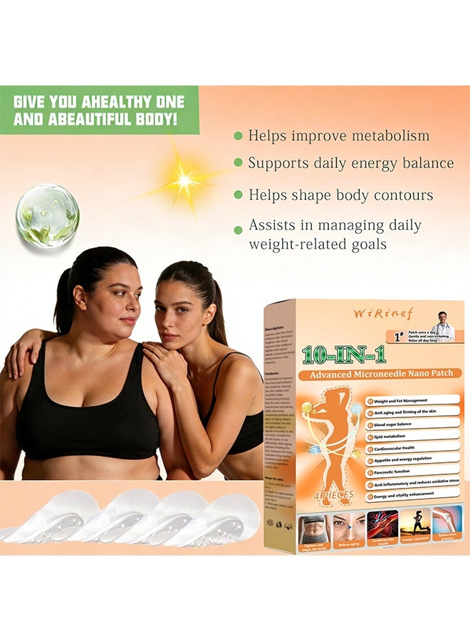 WiRinef 10-in-1 Advanced Microneedle Nano Patch, Moringa Nano Microdarts Patch, Advanced Moringa Patches, Natural Body Slim Patchs, Natural Skin Care Patchs For Women and Men, Firming Skin, Gentle Formula For All Skin - Image 5