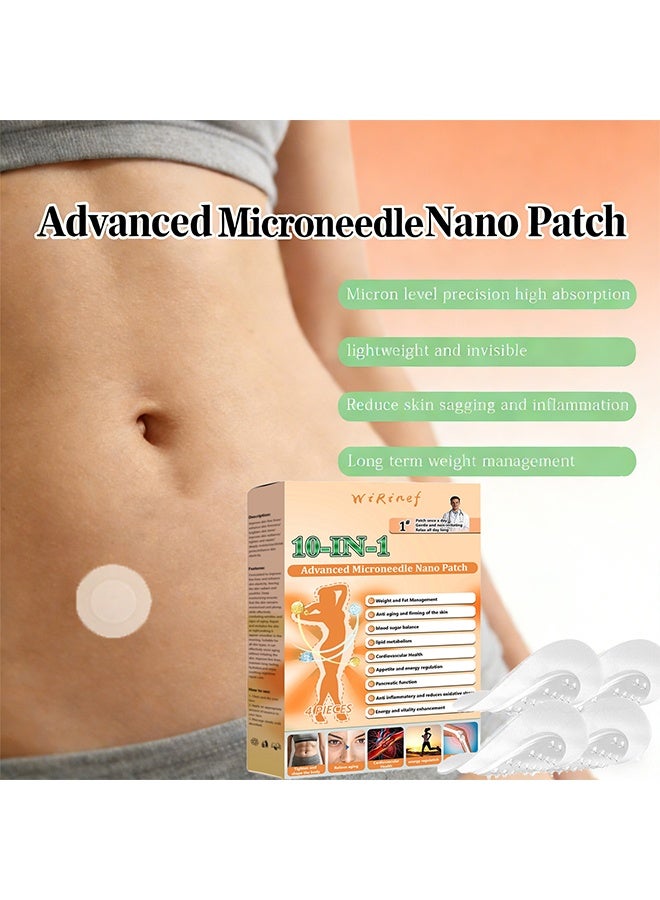 WiRinef 10-in-1 Advanced Microneedle Nano Patch, Moringa Nano Microdarts Patch, Advanced Moringa Patches, Natural Body Slim Patchs, Natural Skin Care Patchs For Women and Men, Firming Skin, Gentle Formula For All Skin - Image 3