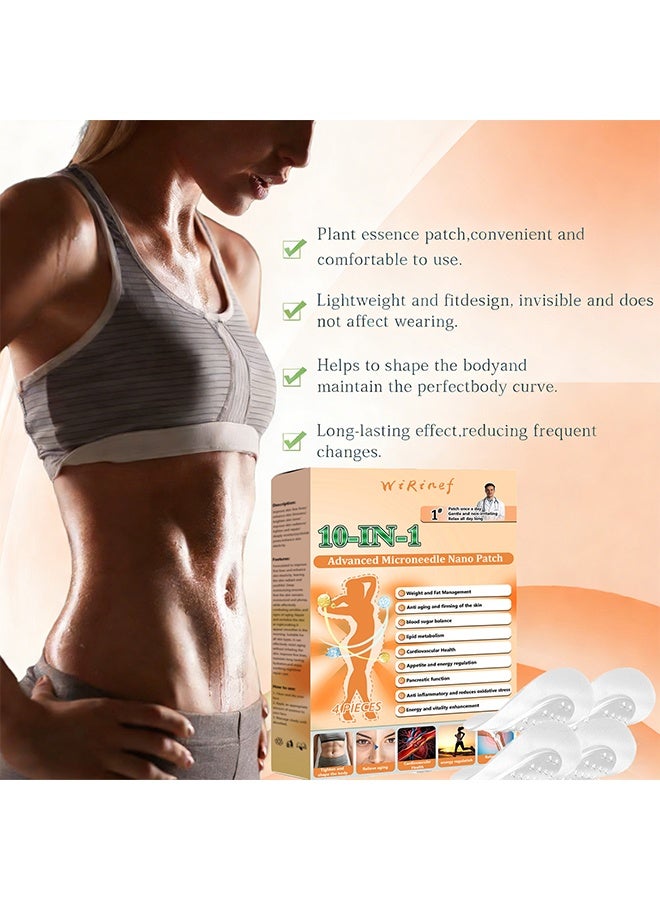 WiRinef 10-in-1 Advanced Microneedle Nano Patch, Moringa Nano Microdarts Patch, Advanced Moringa Patches, Natural Body Slim Patchs, Natural Skin Care Patchs For Women and Men, Firming Skin, Gentle Formula For All Skin - Image 4
