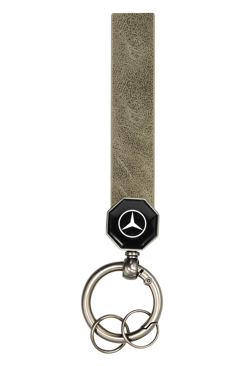 Mercedes-Benz Benz leather car keychain with Metal Ring 360° Swivel Snap Portable Holder Soft Strap Universal Fit for Men Women Bag Belt Key Organizer  - Image 1