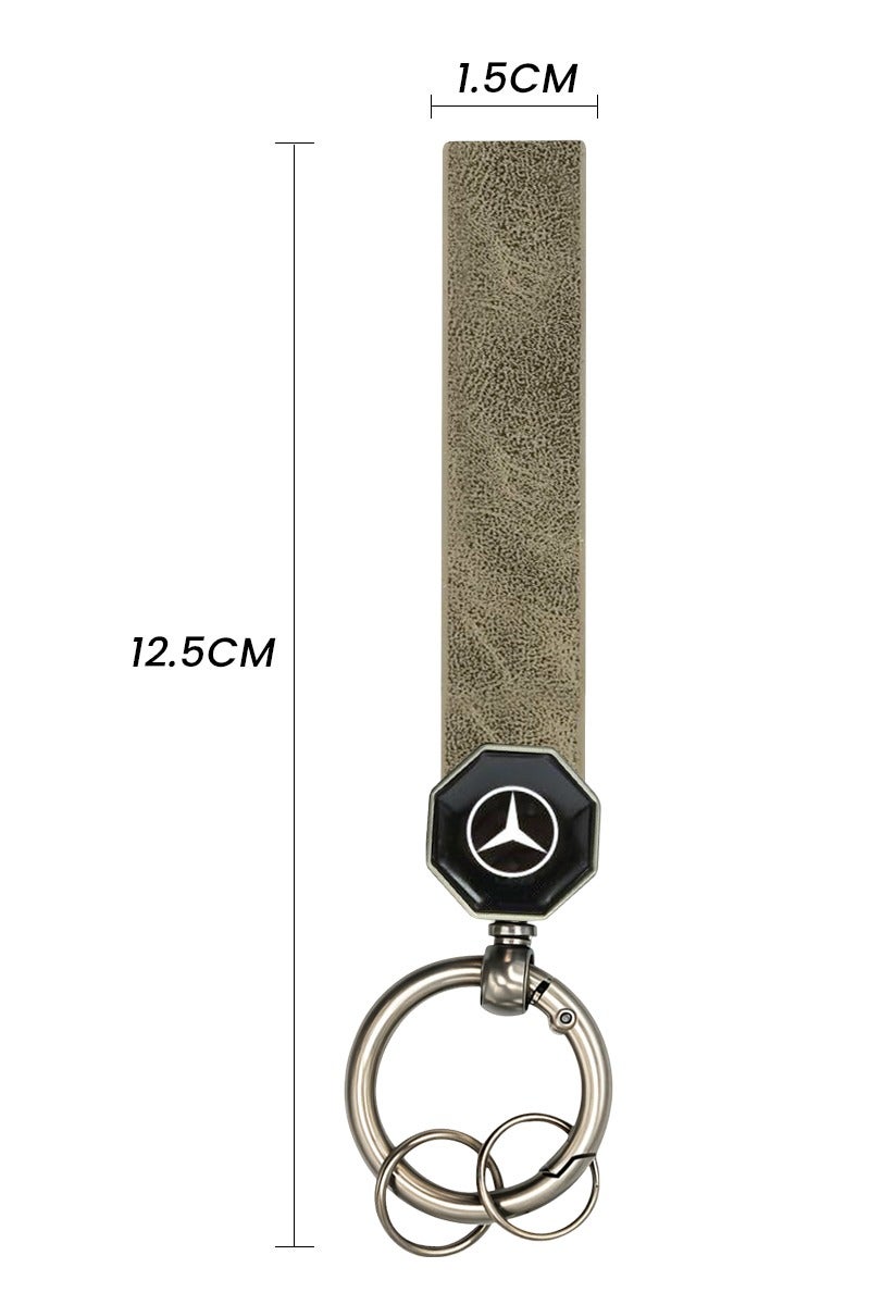 Mercedes-Benz Benz leather car keychain with Metal Ring 360° Swivel Snap Portable Holder Soft Strap Universal Fit for Men Women Bag Belt Key Organizer  - Image 2