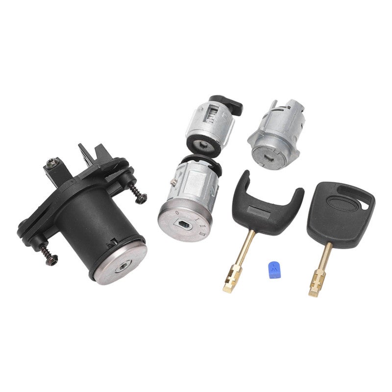 Ignition Switch Lock Cylinder Set Replacement for Ford Fiesta MK5 Fusion - Durable Aluminum Alloy 4-Piece Door Lock Key Cylinder Kit - Ignition Starter Switch for Automotive Repair - Image 2