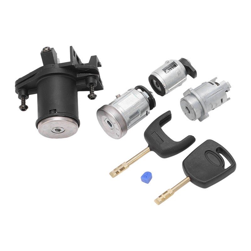 Ignition Switch Lock Cylinder Set Replacement for Ford Fiesta MK5 Fusion - Durable Aluminum Alloy 4-Piece Door Lock Key Cylinder Kit - Ignition Starter Switch for Automotive Repair - Image 3
