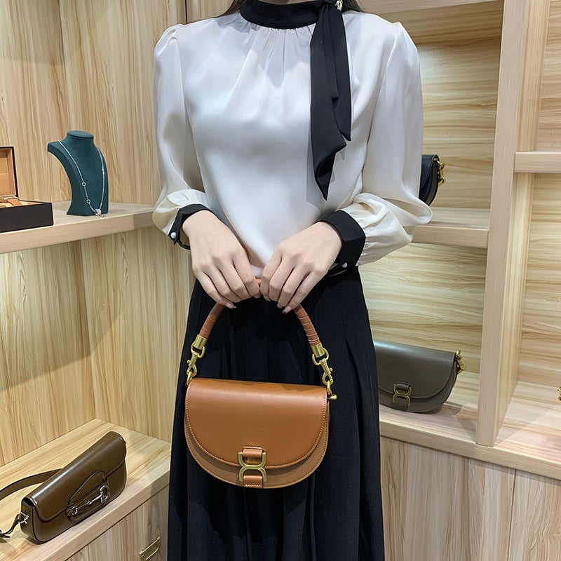 Women'S Bag Niche Design Handbag Fashionable Women'S Commuter High-End One-Shoulder Cross-Body Saddle Bag - Image 3