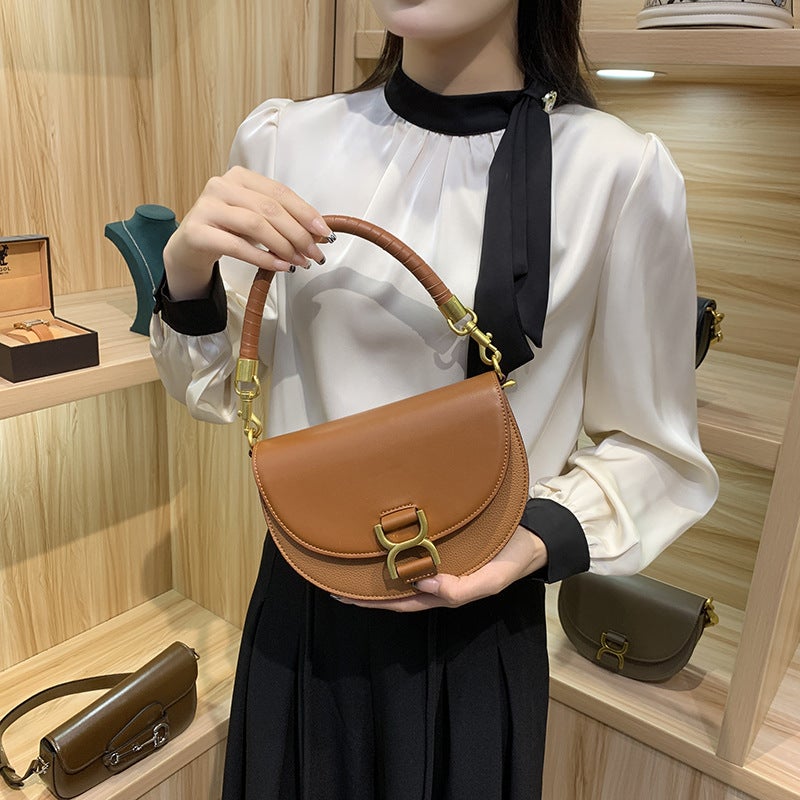 Women'S Bag Niche Design Handbag Fashionable Women'S Commuter High-End One-Shoulder Cross-Body Saddle Bag - Image 2