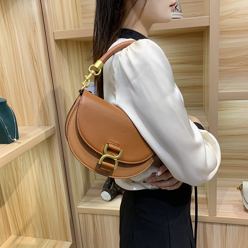 Women'S Bag Niche Design Handbag Fashionable Women'S Commuter High-End One-Shoulder Cross-Body Saddle Bag - Image 4