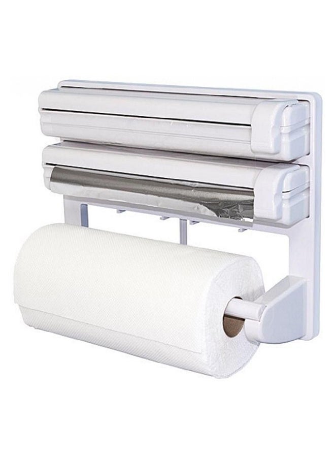 إسكدنيا حامل بكرة مناديل المطبخ 4 في 1 أبيض