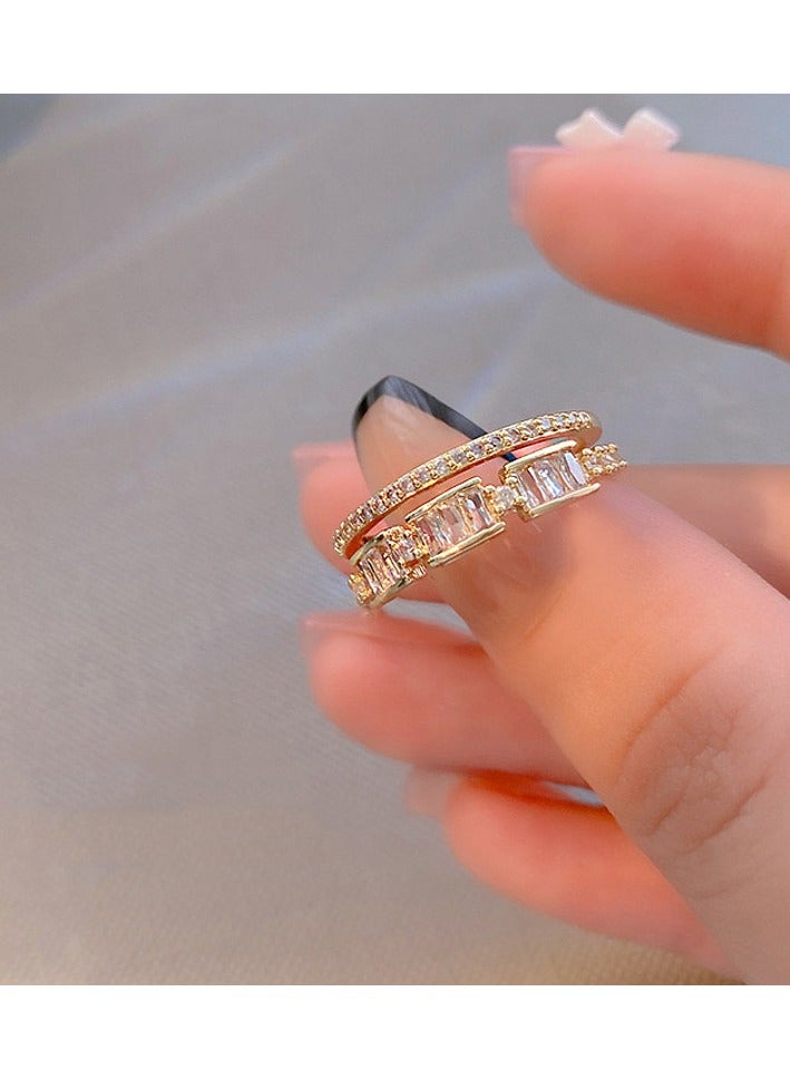 Rings for Girls, Shiny  Rings ,Women's Jewellery Fashion  Adjustable Ring Jewellery Gift Birthday Gift Ring (Gold) Accessories for Ladies - Image 4