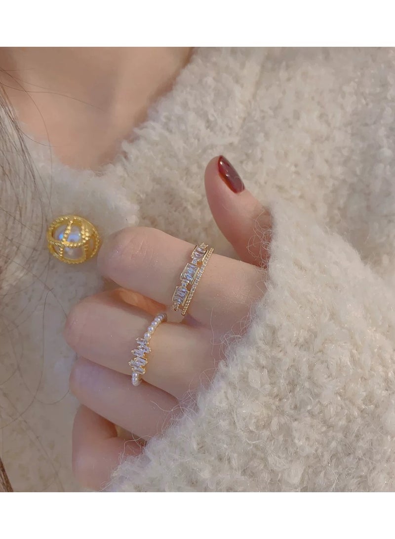 Rings for Girls, Shiny  Rings ,Women's Jewellery Fashion  Adjustable Ring Jewellery Gift Birthday Gift Ring (Gold) Accessories for Ladies - Image 5