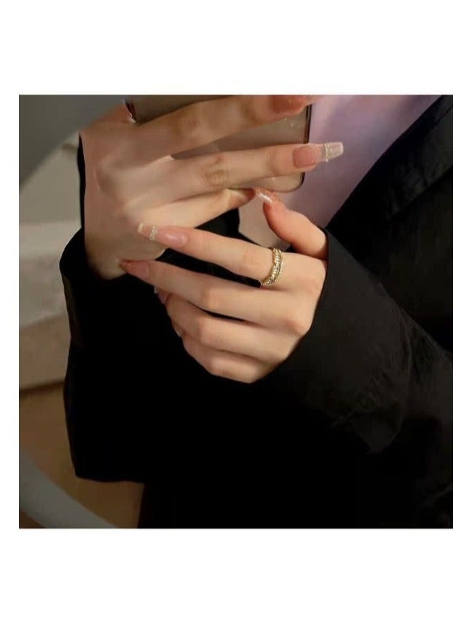 Rings for Girls, Shiny  Rings ,Women's Jewellery Fashion  Adjustable Ring Jewellery Gift Birthday Gift Ring (Gold) Accessories for Ladies - Image 2