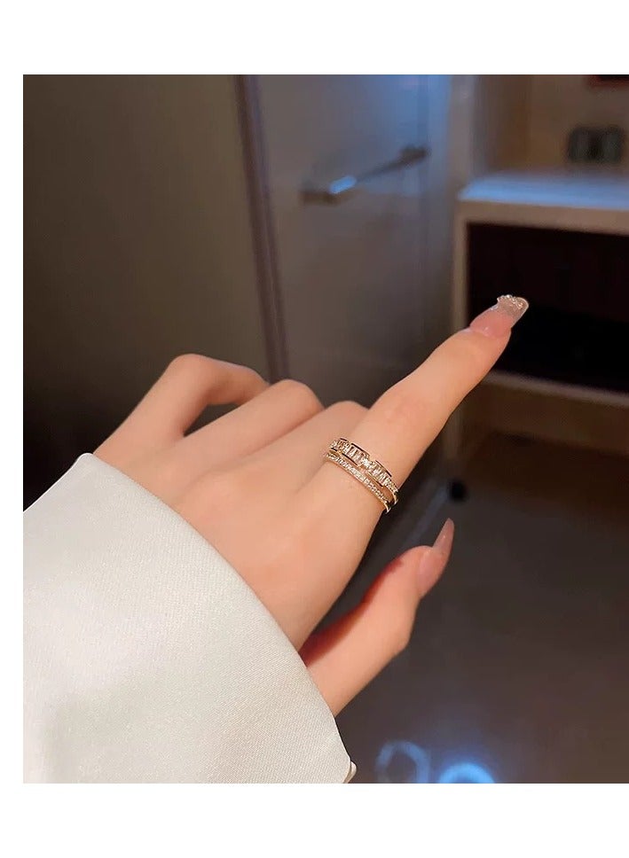 Rings for Girls, Shiny  Rings ,Women's Jewellery Fashion  Adjustable Ring Jewellery Gift Birthday Gift Ring (Gold) Accessories for Ladies - Image 3